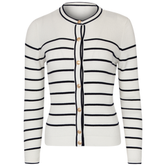 Ribbed Breton Cardigan - Cream