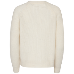 Lulu Ls Knit Short Cardigan B Noos - Snow White Melange