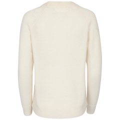 Lulu Ls Knit O-Neck B Noos - Snow White Melange