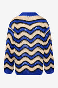 Panama Knit Sweater - Electric Blue/Sand/Black Mix