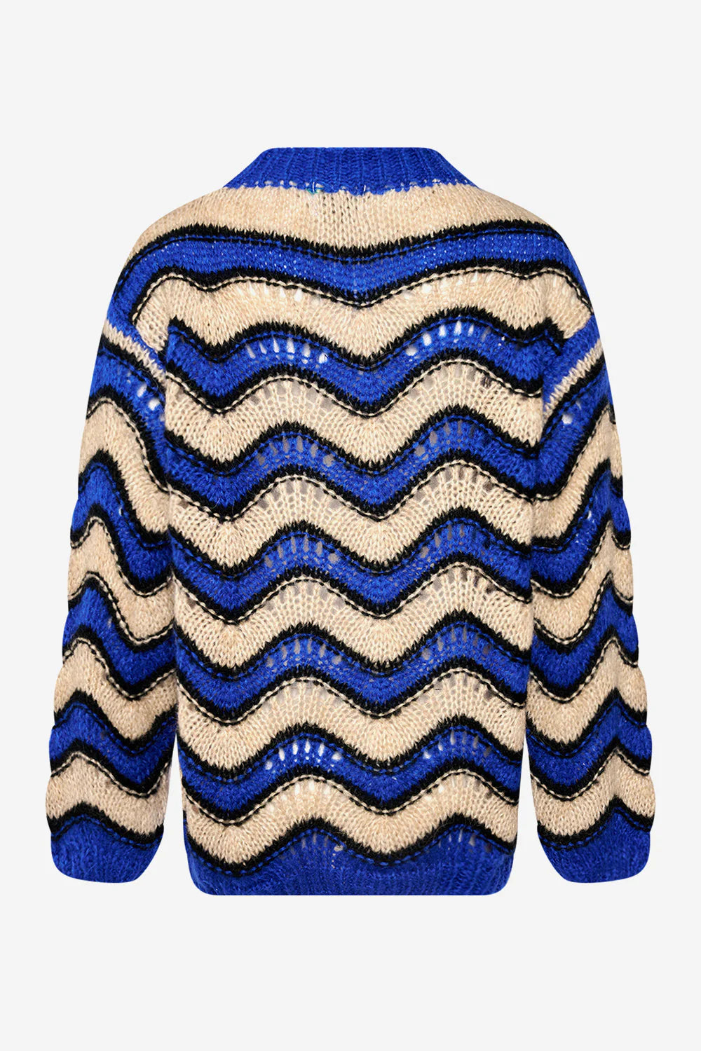 Panama Knit Sweater - Electric Blue/Sand/Black Mix