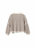 N-Lenda Knit Cardigan - Brown Ivory Stripe