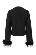 Peach Blouse - Black Glitter