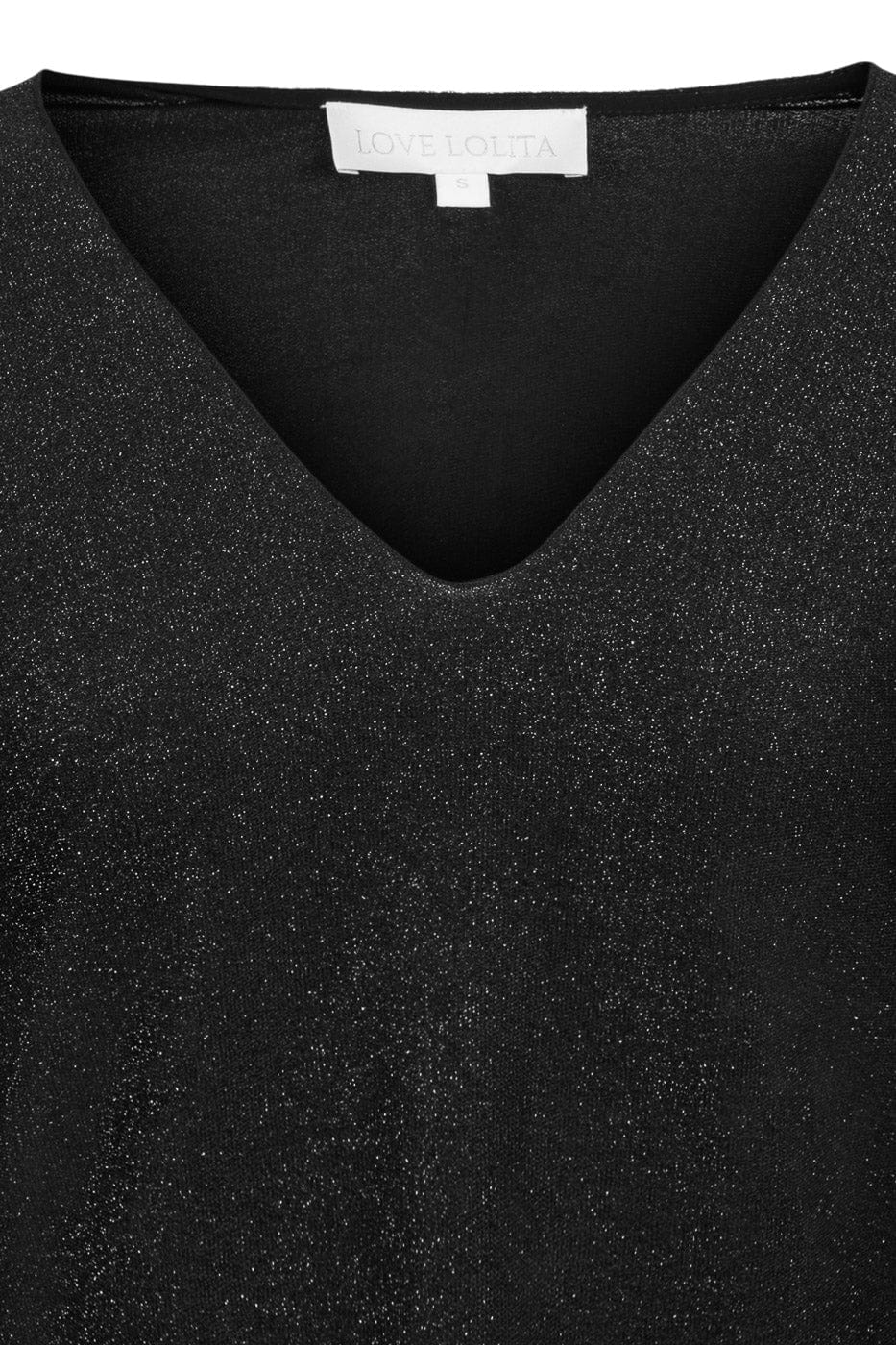 Peach Blouse - Black Glitter