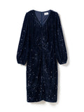 Teagan Lg Dress - Marinblå