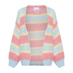 Pacific Knit Cardigan - Light Blue/Rose Mix