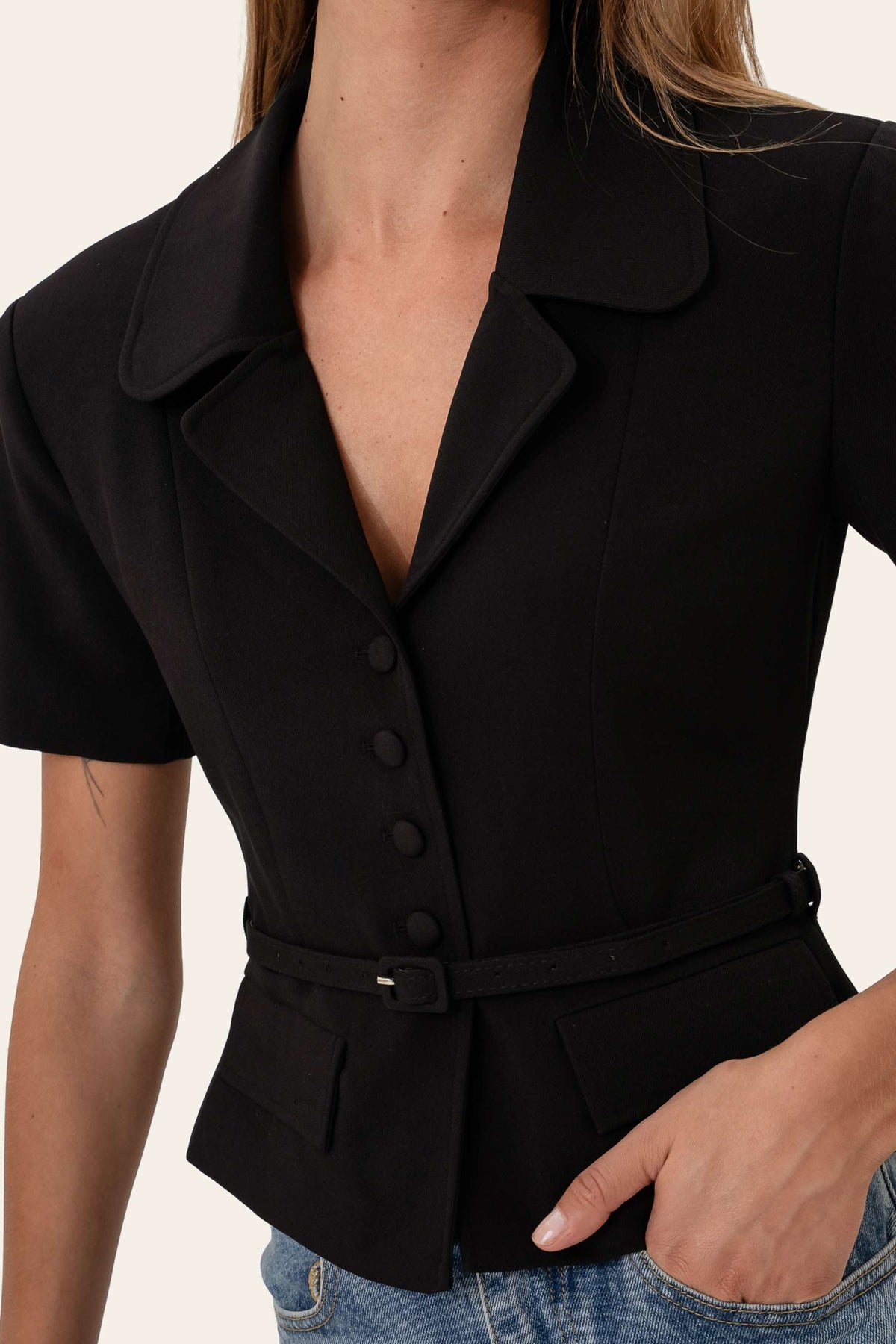Annieic Tee Blazer - Svart