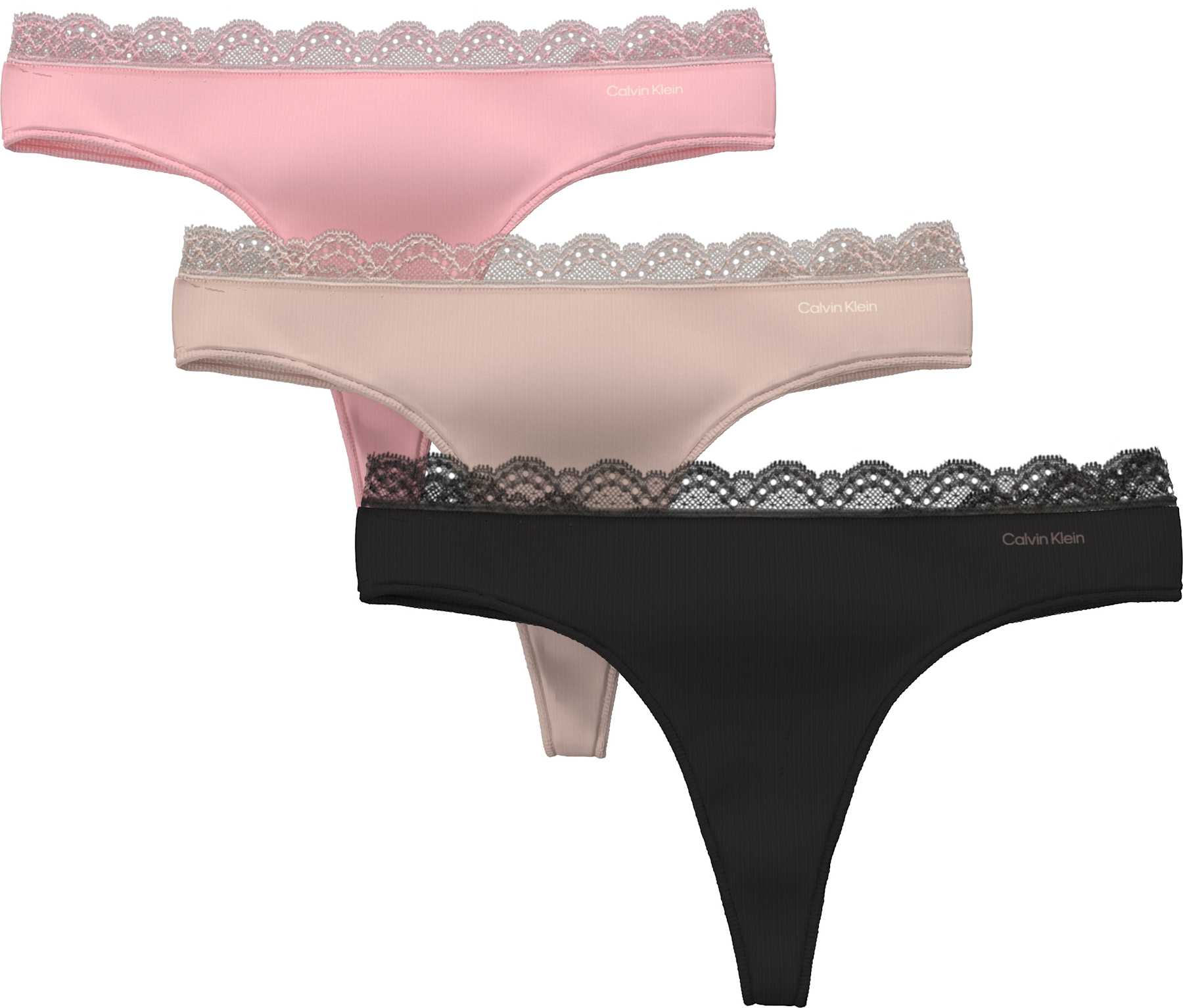 Calvin Klein Thong 3-pack - Black/Cedar/Attract