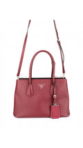 Prada Double Saffiano Medium Shoulder Bag - Röd