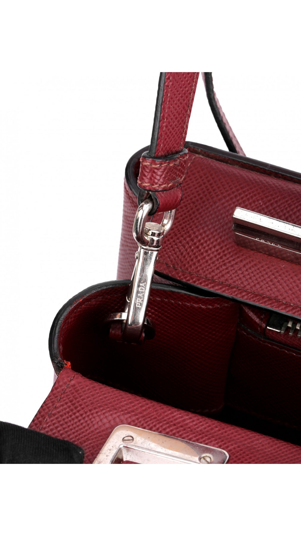 Prada Double Saffiano Medium Shoulder Bag - Röd