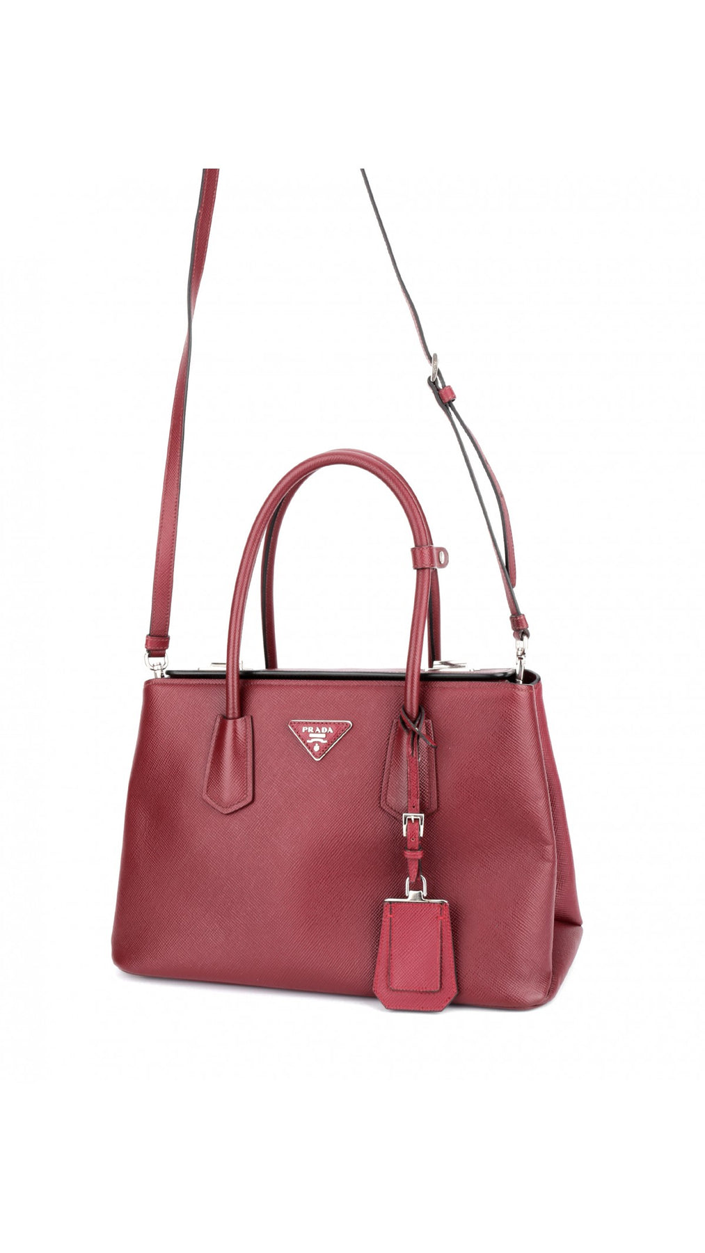 Prada Double Saffiano Medium Shoulder Bag - Röd