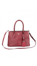 Prada Double Saffiano Medium Shoulder Bag - Röd