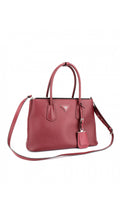 Prada Double Saffiano Medium Shoulder Bag - Röd