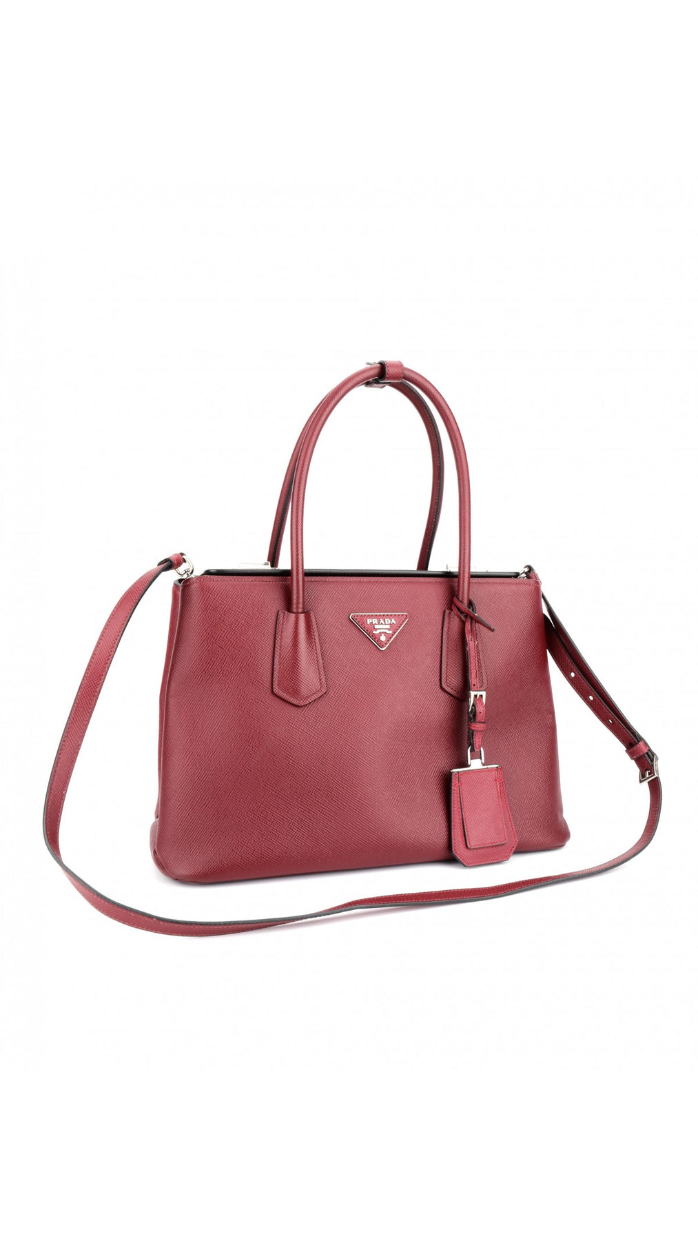Prada Double Saffiano Medium Shoulder Bag - Röd