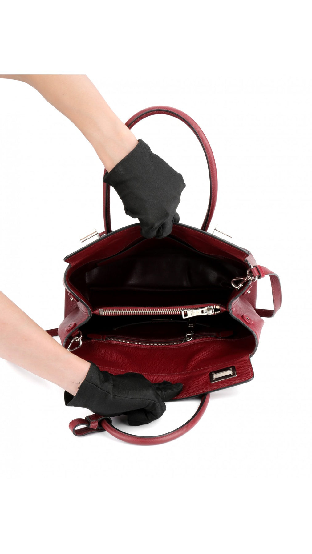 Prada Double Saffiano Medium Shoulder Bag - Röd