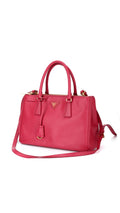 Prada Galleria Double Zip Saffiano Lux Tote - Rosa