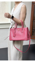 Prada Galleria Double Zip Saffiano Lux Tote - Rosa