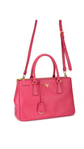 Prada Galleria Double Zip Saffiano Lux Tote - Rosa