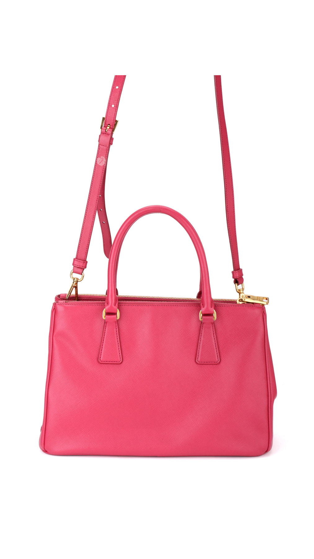 Prada Galleria Double Zip Saffiano Lux Tote - Rosa