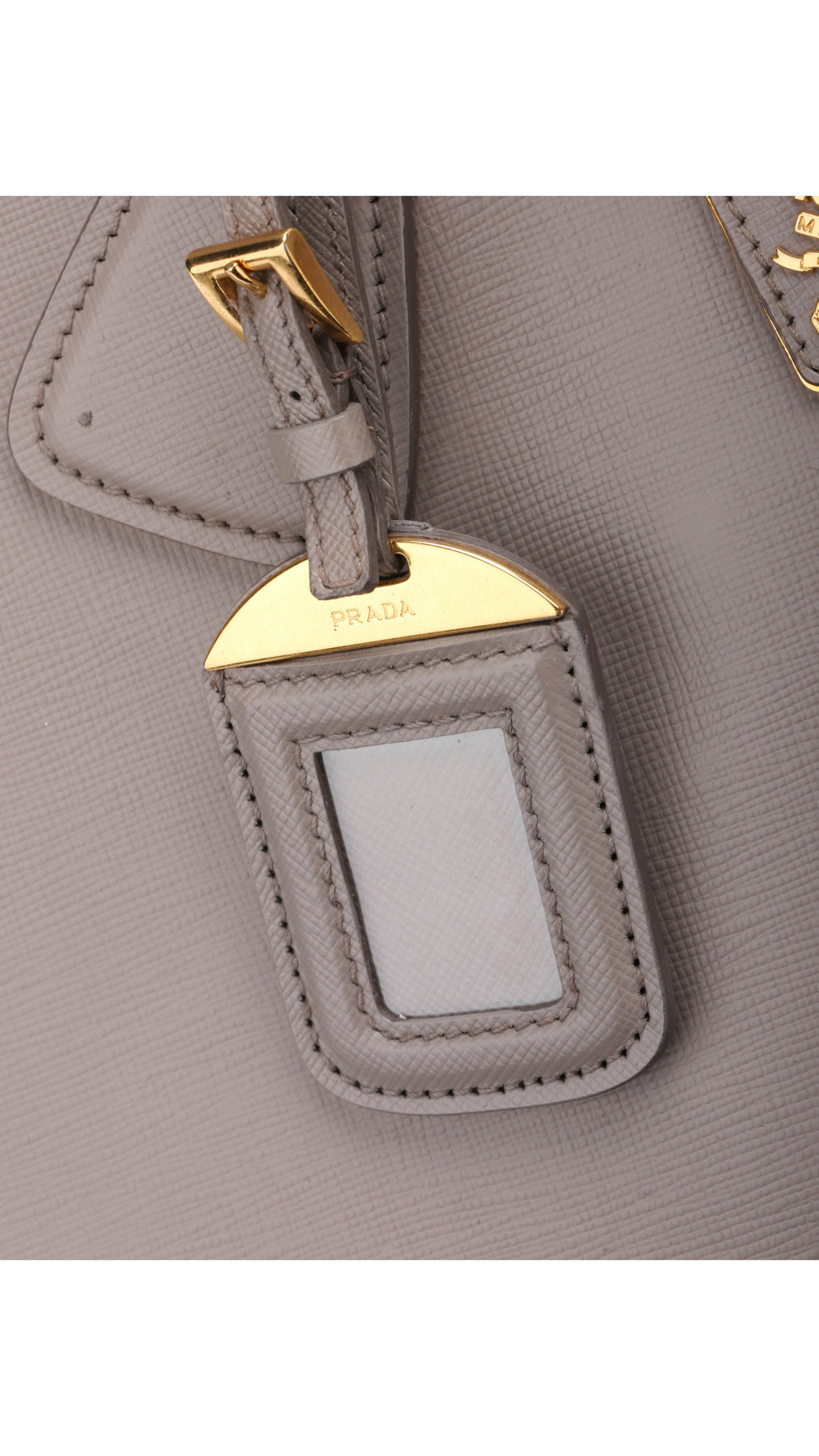Prada Galleria Double Zip Tote Saffiano Bag - Grey/White