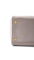 Prada Galleria Double Zip Tote Saffiano Bag - Grey/White