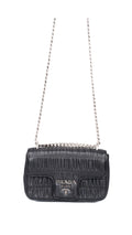 Prada Gaufre Chain Nappa Shoulder Bag - Black