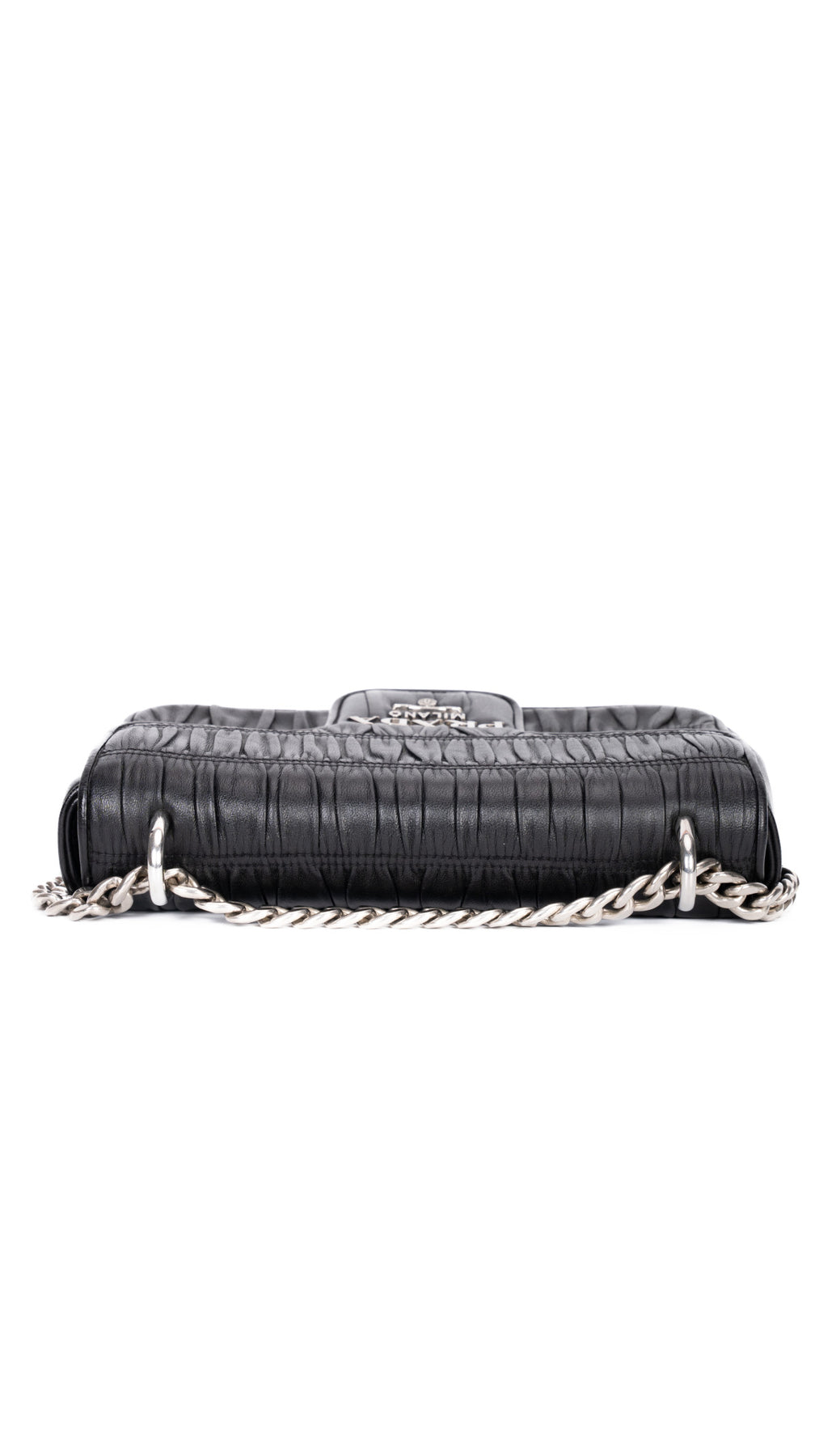 Prada Gaufre Chain Nappa Shoulder Bag - Black