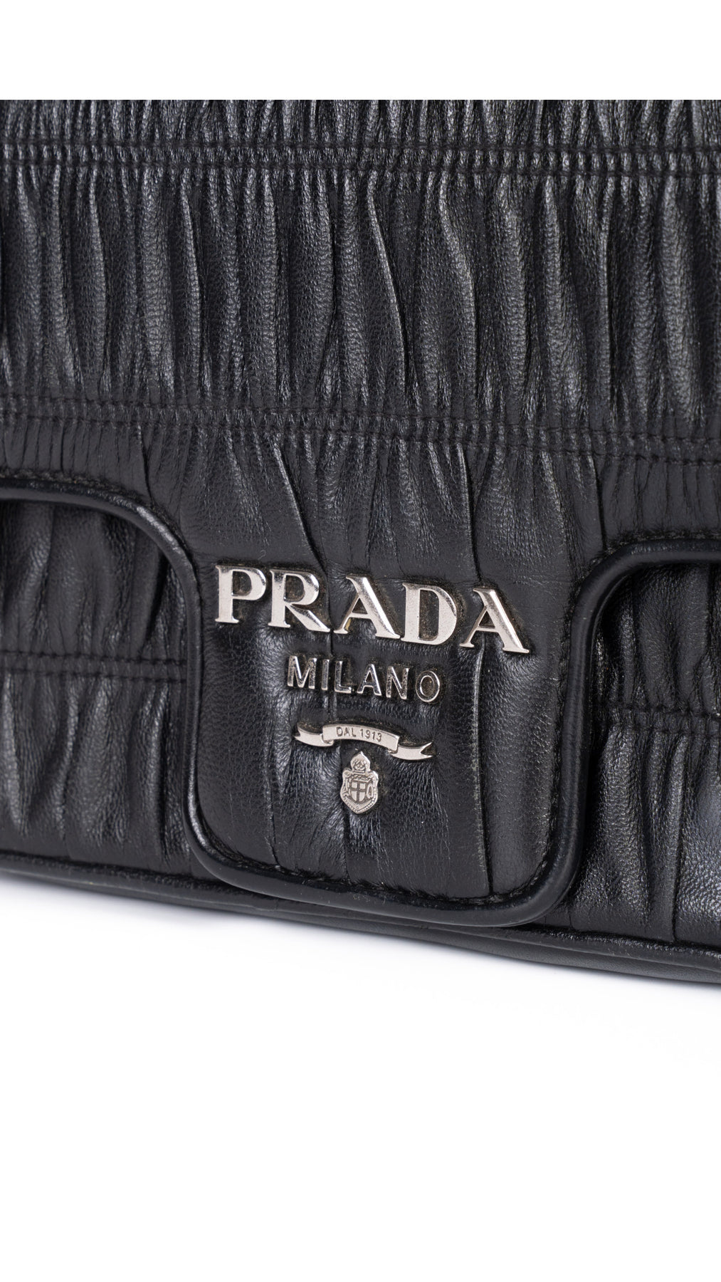 Prada Gaufre Chain Nappa Shoulder Bag - Black