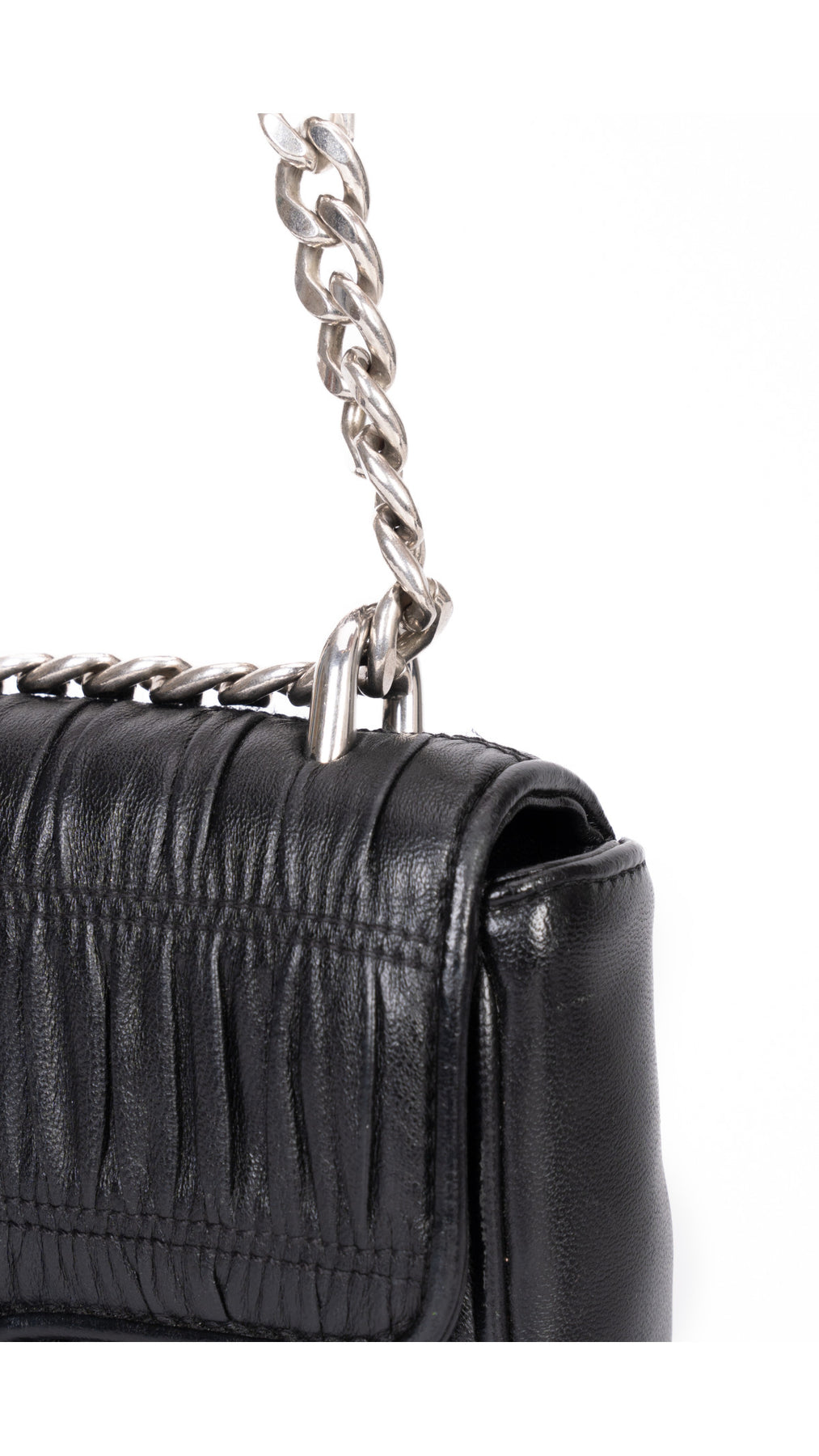 Prada Gaufre Chain Nappa Shoulder Bag - Black