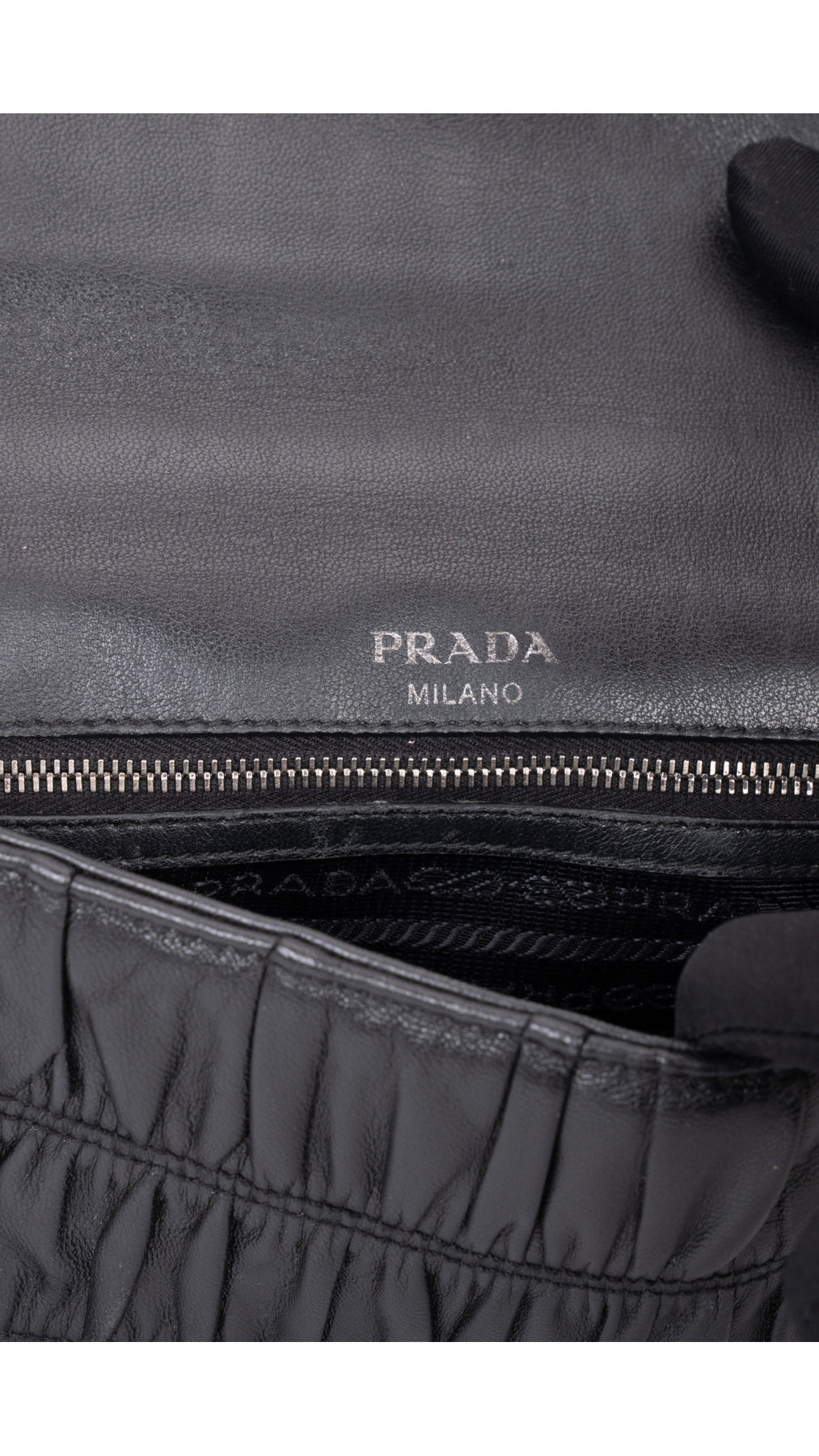 Prada Gaufre Chain Nappa Shoulder Bag - Black