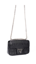 Prada Gaufre Chain Nappa Shoulder Bag - Black