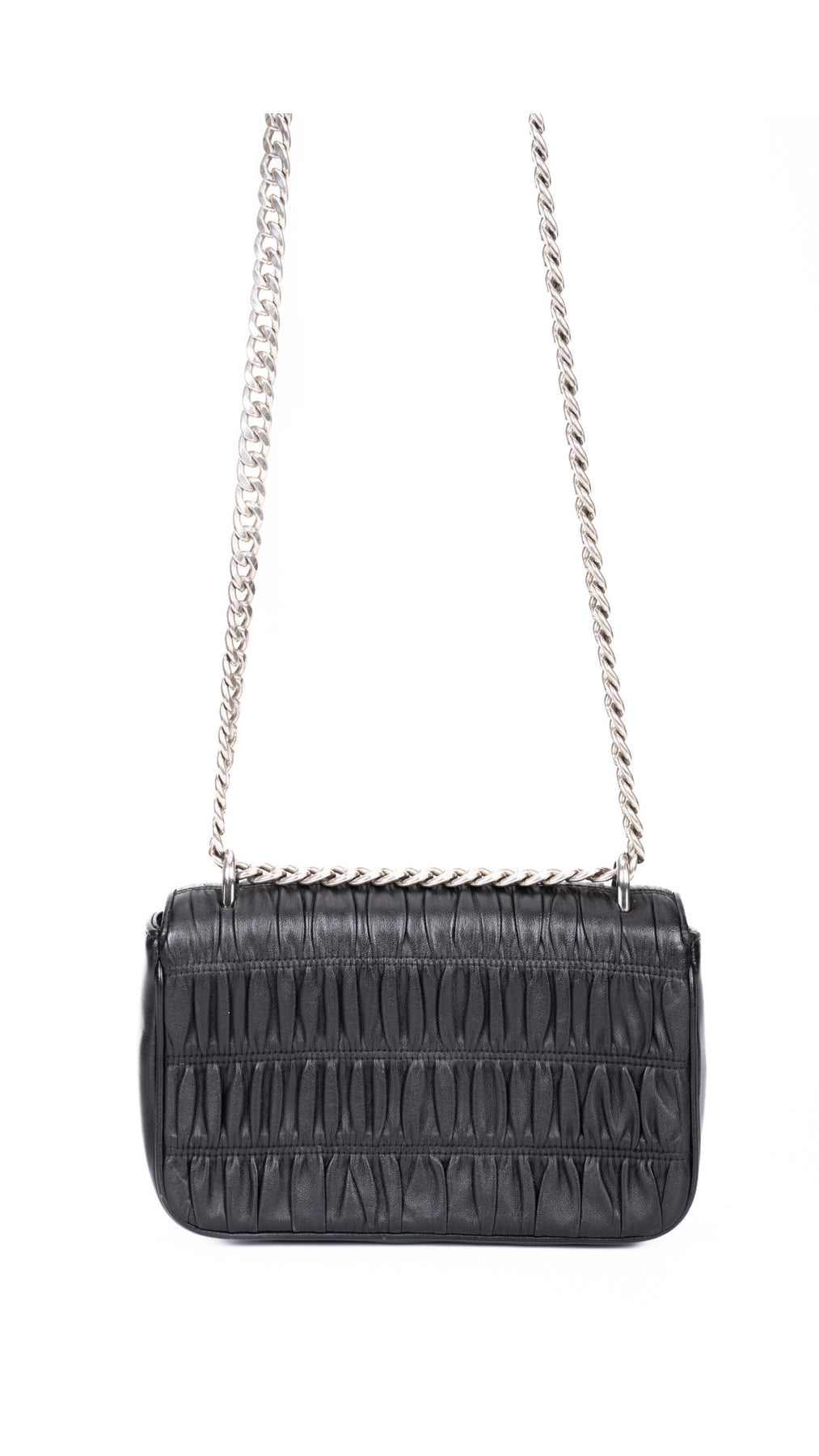 Prada Gaufre Chain Nappa Shoulder Bag - Black