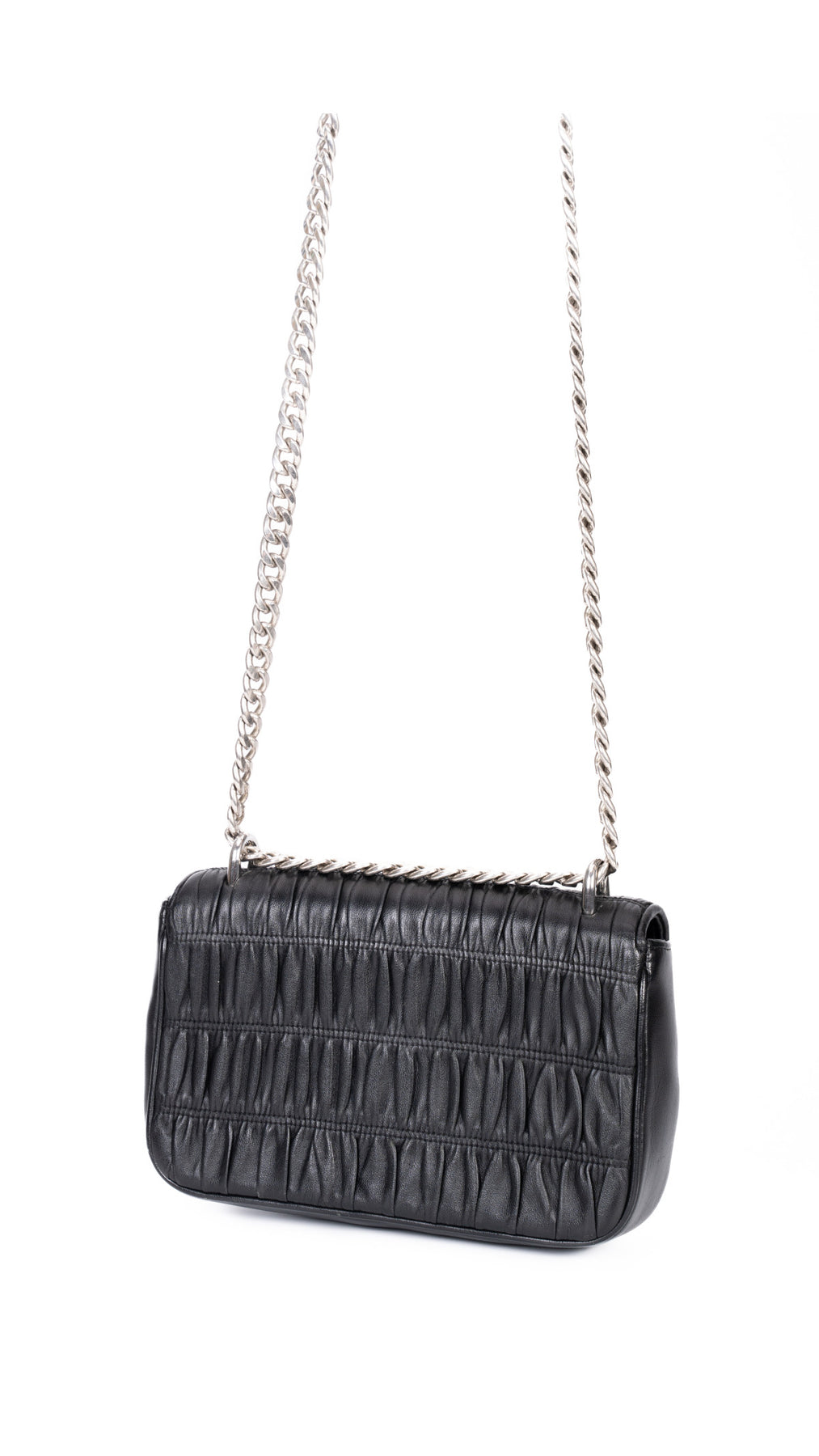Prada Gaufre Chain Nappa Shoulder Bag - Black