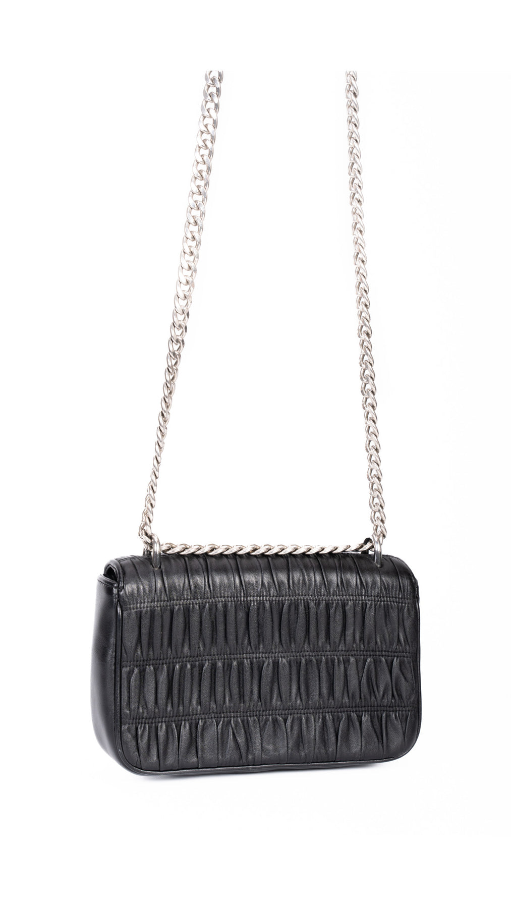 Prada Gaufre Chain Nappa Shoulder Bag - Black