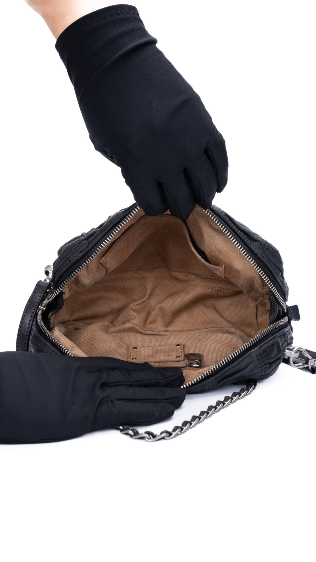 Prada Gaufre Axelväska - Svart