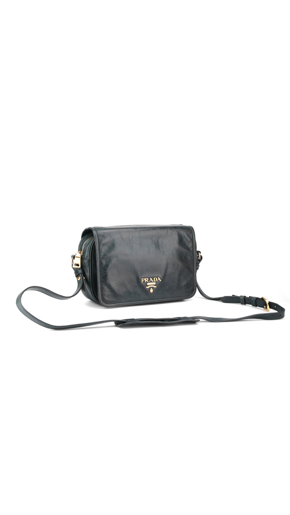 Prada Logo Crossbody Bag - Mörkgrön