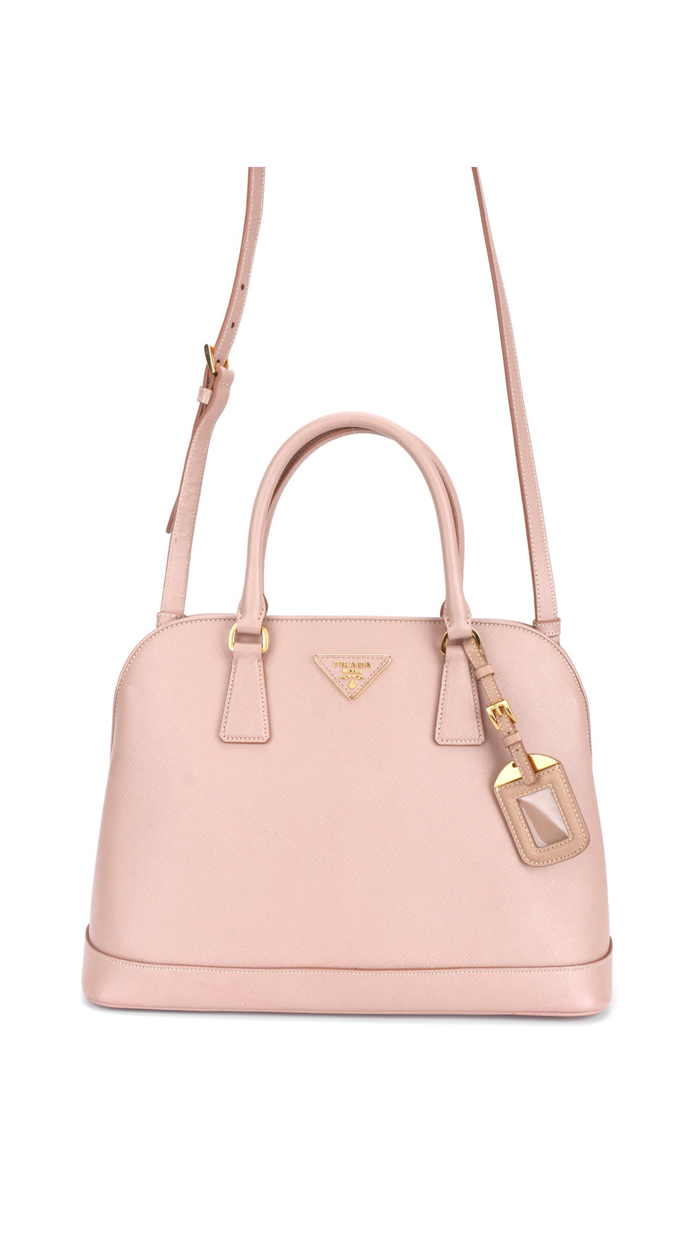 Prada Promenade Saffiano Lux Axelväska - Rosa