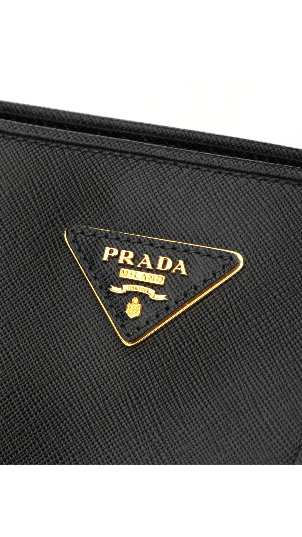 Prada Saffiano Lux Large Shoulder Bag - Black