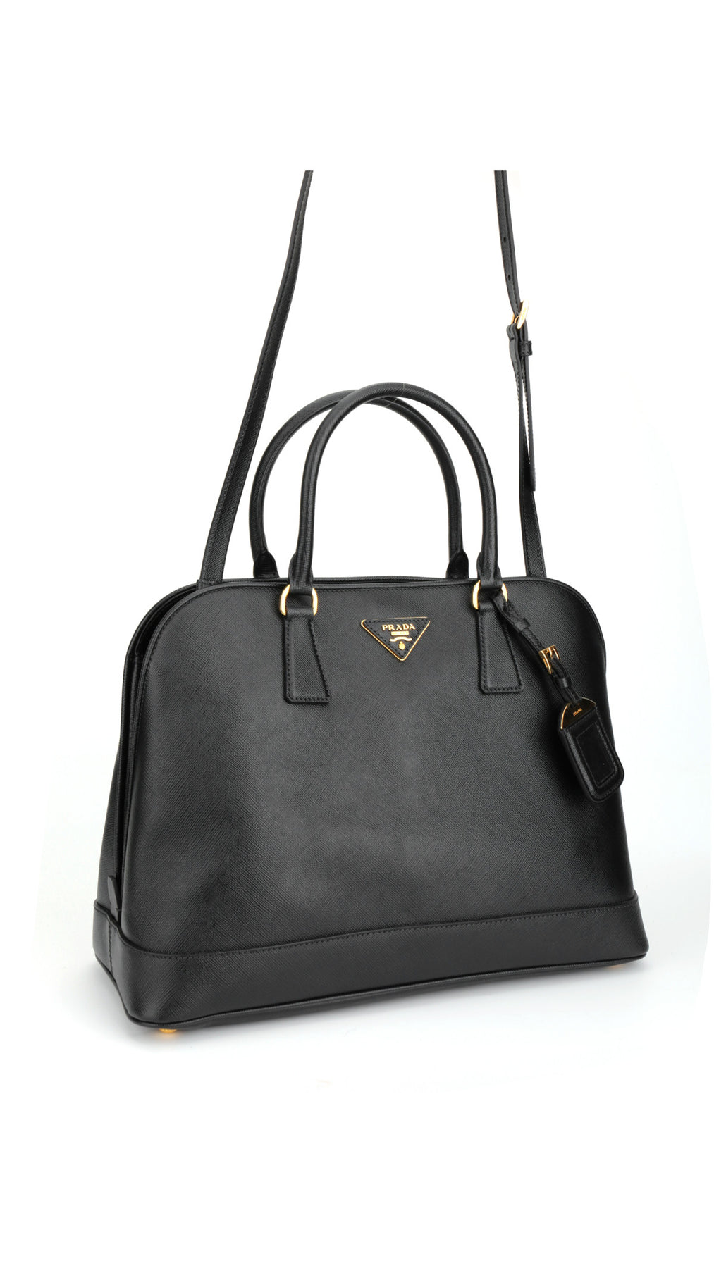 Prada Saffiano Lux Large Shoulder Bag - Black