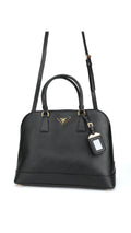 Prada Saffiano Lux Large Shoulder Bag - Black