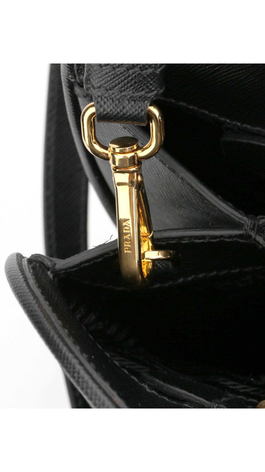 Prada Saffiano Lux Large Shoulder Bag - Black