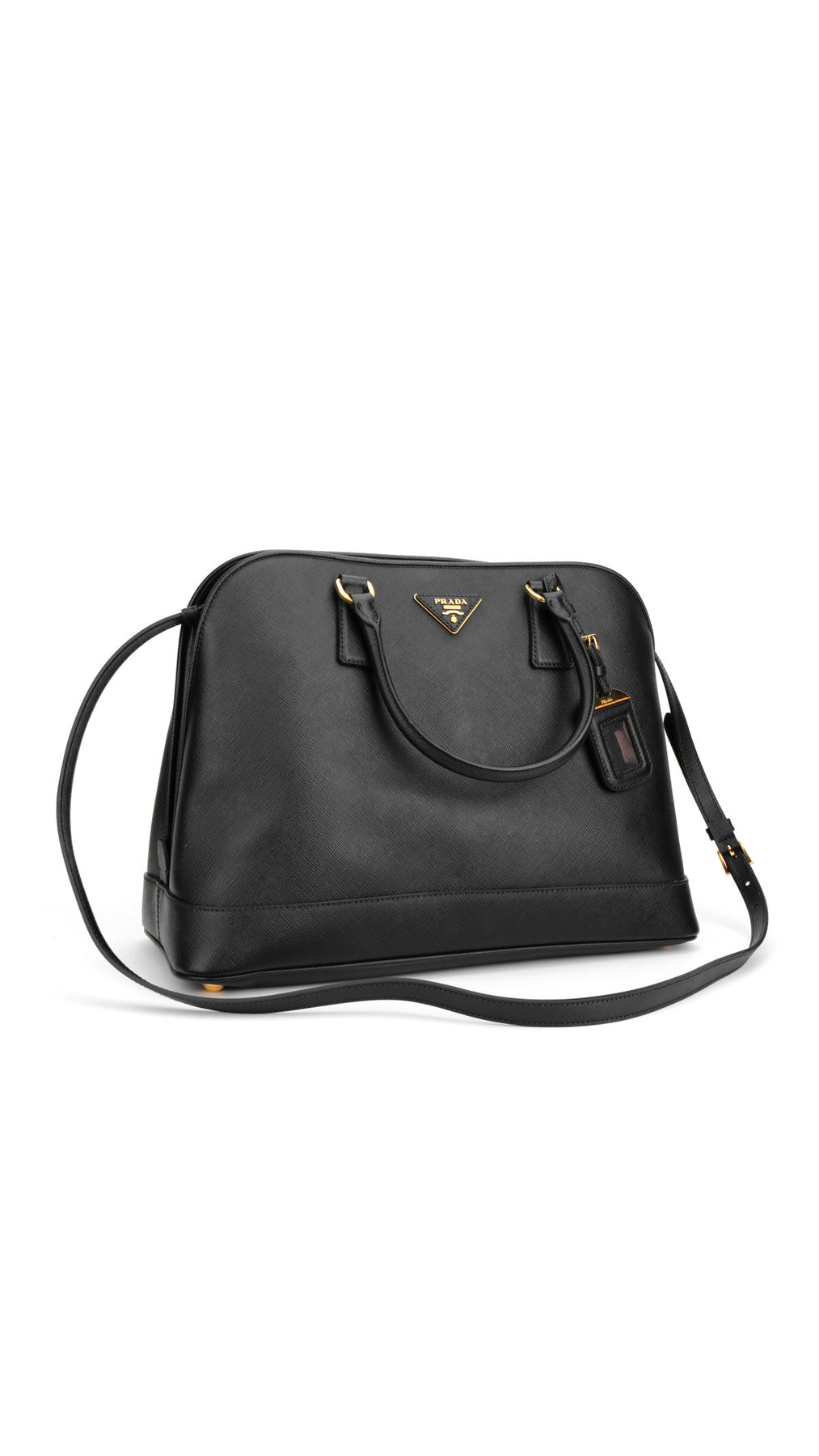 Prada Saffiano Lux Large Shoulder Bag - Black