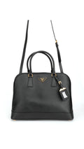 Prada Saffiano Lux Large Shoulder Bag - Black