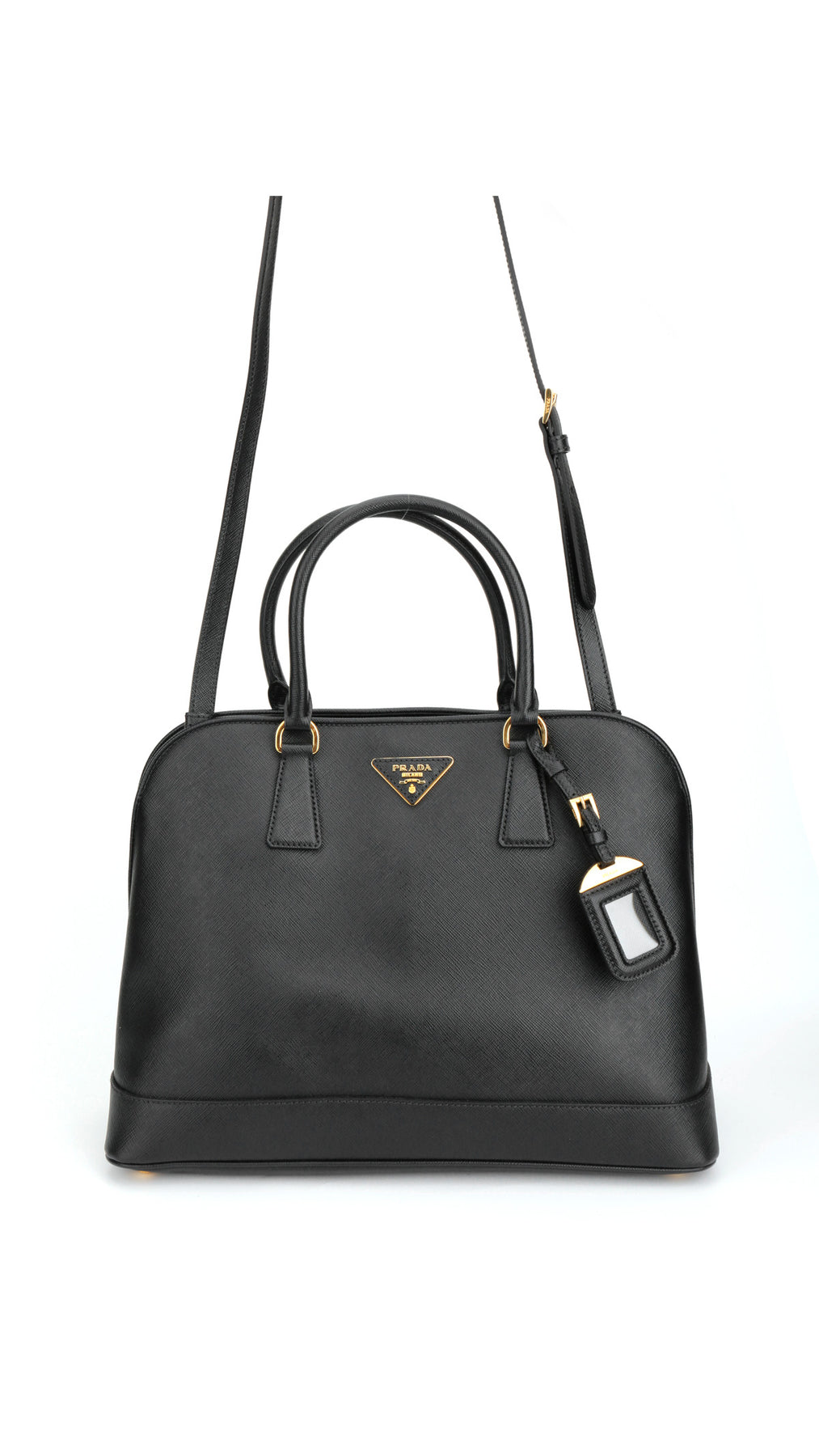Prada Saffiano Lux Large Shoulder Bag - Black