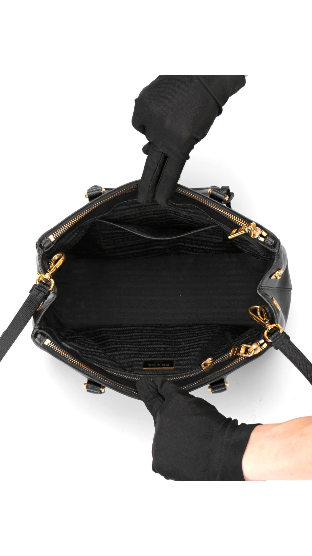 Prada Saffiano Lux Shoulder Bag Small - Black