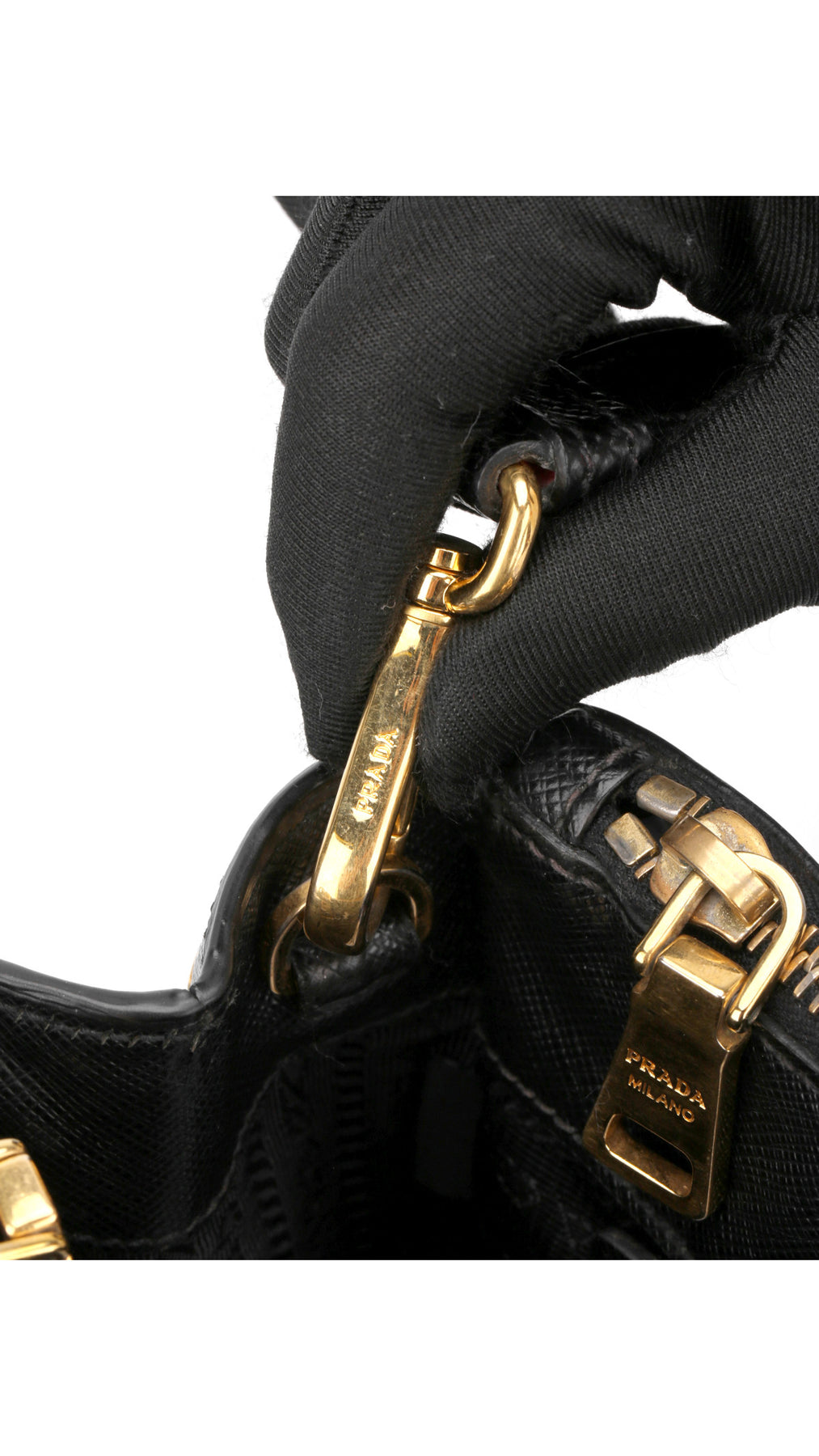 Prada Saffiano Lux Shoulder Bag Small - Black