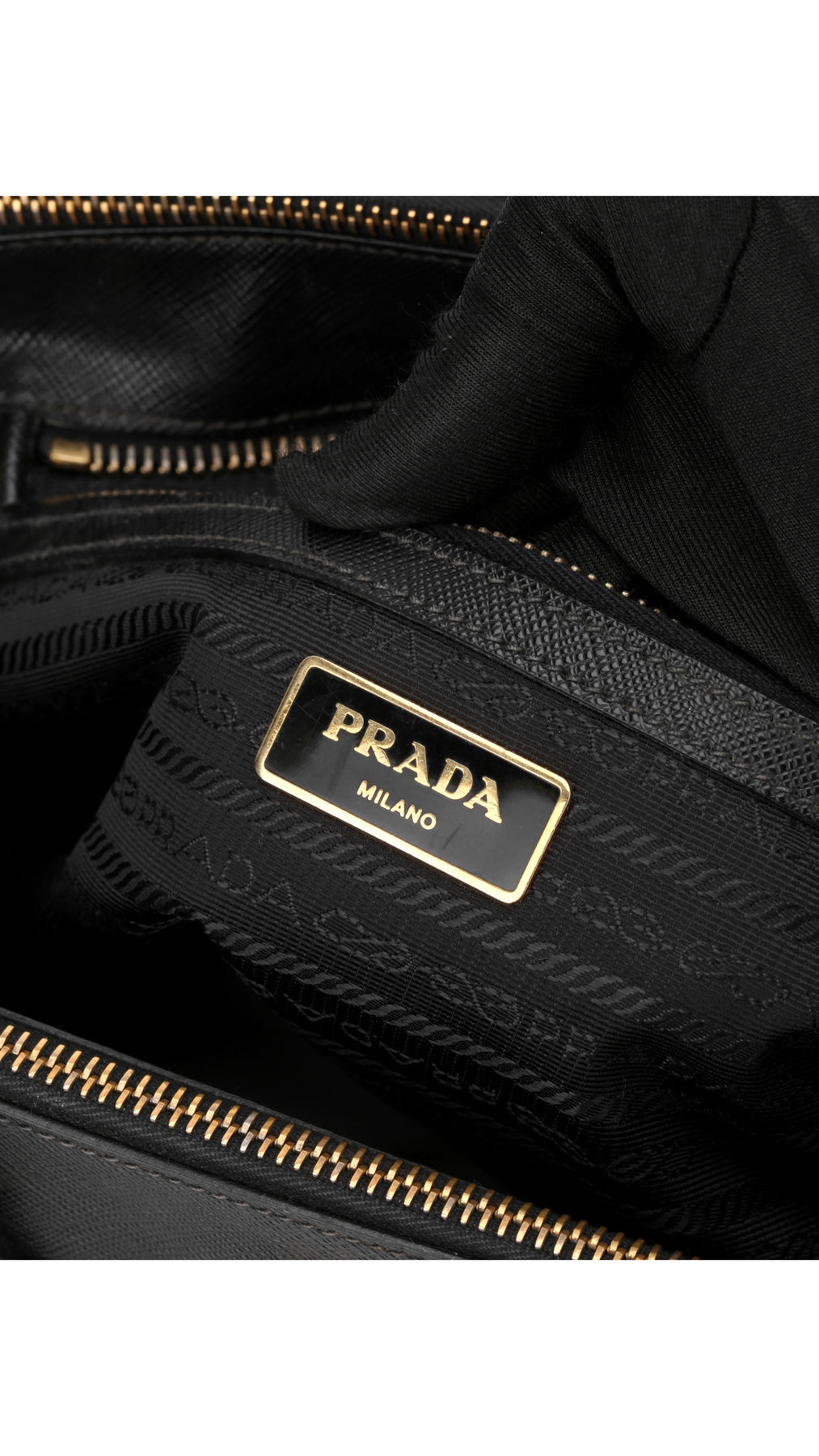 Prada Saffiano Lux Shoulder Bag Small - Black