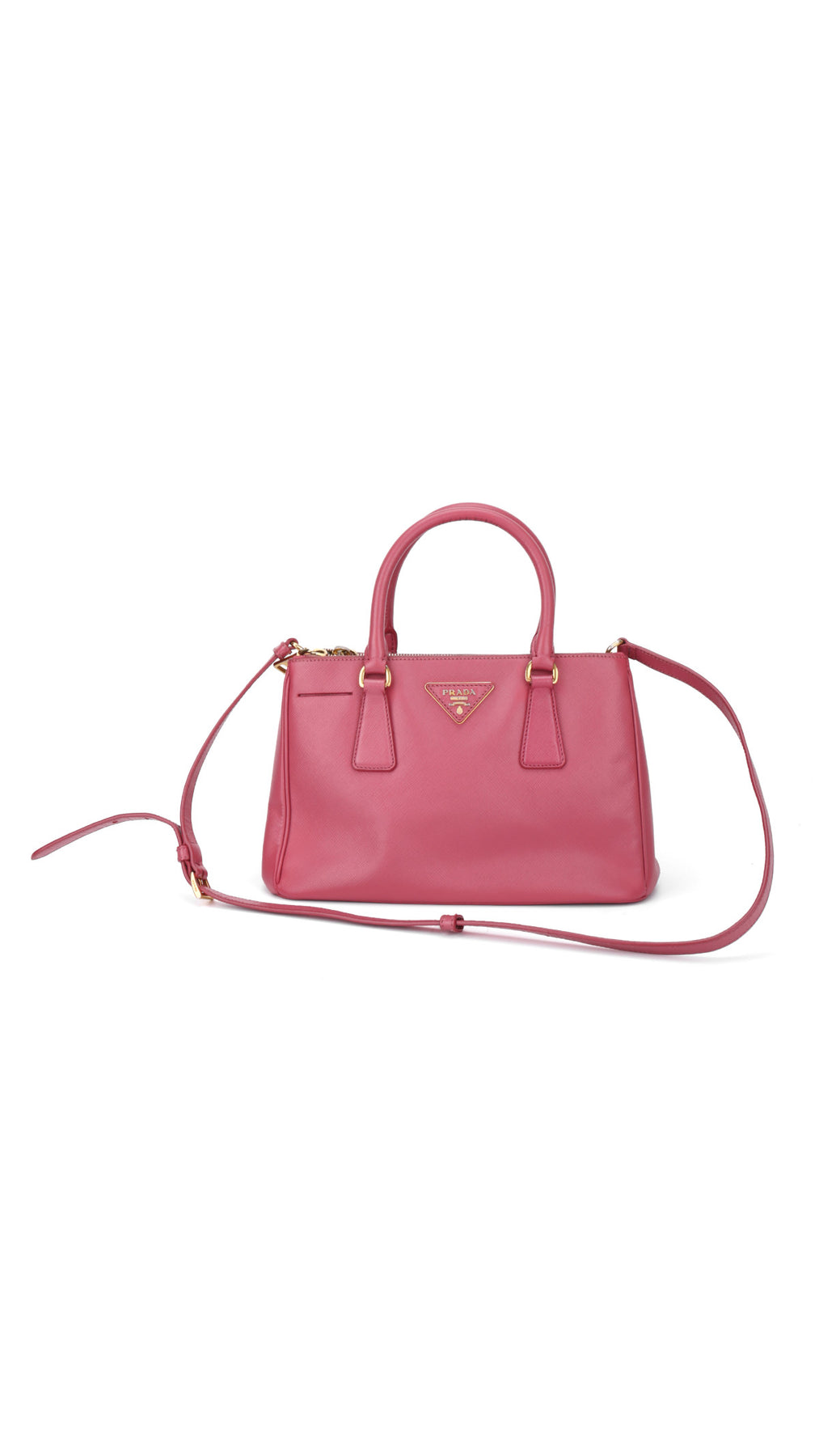 Prada Saffiano Lux Axelväska Small - Rosa