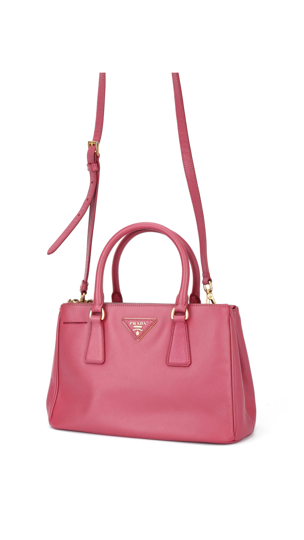 Prada Saffiano Lux Axelväska Small - Rosa