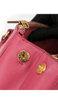 Prada Saffiano Lux Axelväska Small - Rosa
